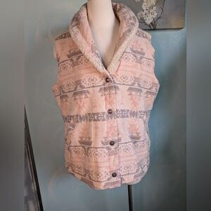Duluth Trading Co Pink and Gray Vest